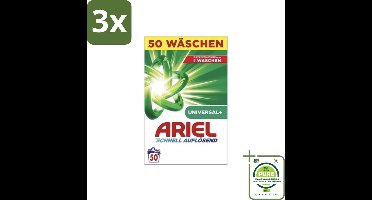 3 x Ariel – Waspoeder – Original – 3 kg – 50 wasbeurten - Grootverpakking - Waspoeder - Vlekverwijdering - Waspoeder Wit - Waspoeder 3 Kg - Waspoeder 50 Wasbeurten
