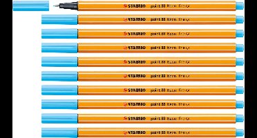 STABILO point 88 - Premium Fineliner - Fine 0,4 mm – Neon Blauw– Doos 10 stuks