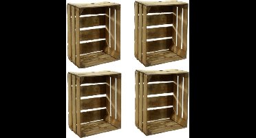 Fruitkist - 4x - gebruikt - decoratie en opbergkist - 30 x 40 x 50 cm - hout