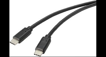Renkforce RF-4716840 USB-kabel USB 2.0 USB-C stekker 1.00 m Zwart Met anti-microbacterieel oppervlak