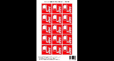 Pictogram sticker F010 - Draagbare schuimblusser - 50x50mm - 15 stickers op 1 vel