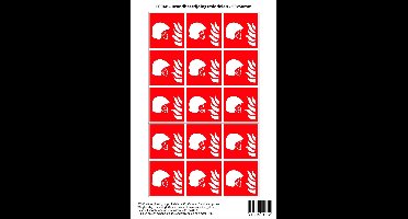 Pictogram sticker F004B - Brandbestrijdingsmiddelen - 50x50mm - 15 stickers op 1 vel