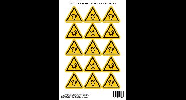 Pictogram sticker W018 - Automatisch startende machine - Δ50mm - 15 stickers op 1 vel