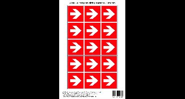 Pictogram sticker A090R - Richtingaanwijzing 90 graden - 50x50mm - 15 stickers op 1 vel