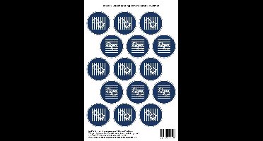 Pictogram sticker M027 - Bescherming controleren - Ø50 mm - 15 stickers op 1 vel