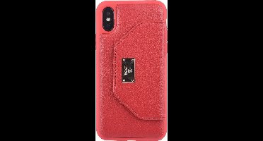 UNIQ Accessory iPhone X-Xs Kunstleer portemonnee Hard Case Back cover - Rood