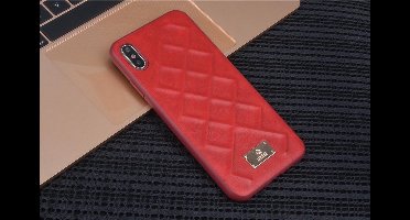 UNIQ Accessory iPhone Xs Max Kunstleer Hard Case Back cover - Rood- 8719273285145