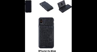 UNIQ Accessory iPhone Xs Max Kunstleer Backcover hoesje - Zwart