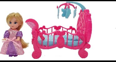 Calleigh Mini Bed inclusief Pop en Kam - Roze