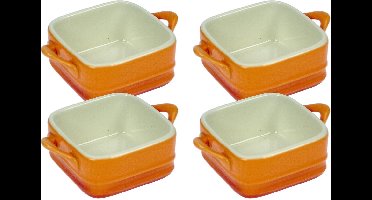 Cosy & Trendy Mini Gratinschotel - 7 cm x 7 cm - Oranje - Set-4