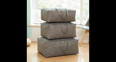 Opbergtas xl - Opberghoes - Kledingzak - maat 60x50x28 - Voor dekens/kussens/kleding/dekbed - Storage case - Opberger - Organiser - Grijs