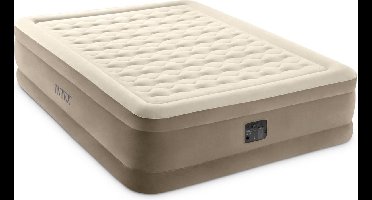 Intex luchtbed Ultra Plush - 2 persoons - 152 x 203 x 46 cm - zandkleurig - met ingebouwde pomp (incl. Reparatiekit)