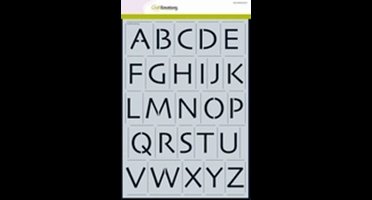 Stencil alfabet hoofdletters skia A4