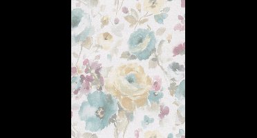 Vliesbehang bloem oker/beige SN3005