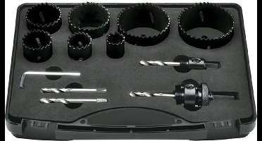 Gatzagen-set voor elektriciëns HSS-Bi 22-68mm In kunststofkoffer, 11-delig