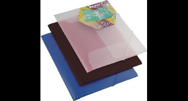 EXXO-HFP #51568 - A3 Elastomap met 3 Kleppen - Opaak Polyprop - Zwart - 2 stuks