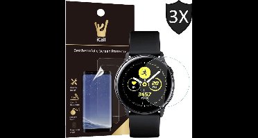 Screenprotector geschikt voor Samsung Galaxy Watch Active - Crystal Clear Volledig Screen Protector - 3 Stuks