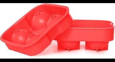Cosy&Trendy IJsblokhouder - 4x XL ballen Ø 4,5 cm - silicone - rood