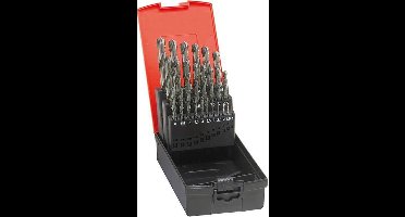 Spiraalborenset Type N, profielgeslepen HSS DIN 338 1-10,0mm In kunststofkoffer 19