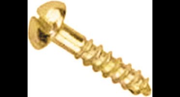 Homefix Houtschroef Messing - Ronde Kop - 4,0 x 40 mm - 18 stuks