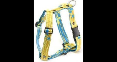 Tuig voor hond lagoon geel / blauw 25 mmx45-65 cm