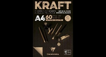 Kraft tekenblok A4 bruin/zwart 60 vel