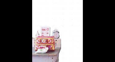 Dutch Wallcoverings Vlakvinylbehang stipjes - wit/paars