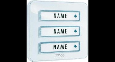 m-e modern-electronics KTA-3 W Belplaat Met naambord 3-voudig Wit 12 V/1 A