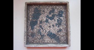 Kaarsenplateau PTMD cement grijs/donkergroen