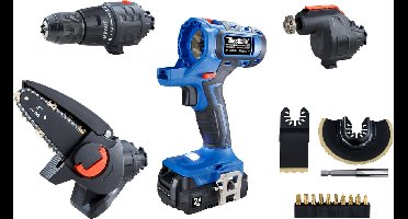 Westfalia 3in1 accu elektrisch gereedschap 17-delig - zonder batterij en oplader-