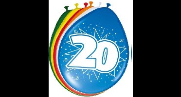 Folat verjaardag ballonnen - thema 20 jaar leeftijd - 24x stuks - 30 cm - versiering