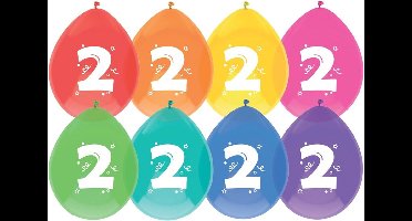 16x Ballonnen 2 jaar - Verjaardag - Kinderfeestje - Leeftijd versiering