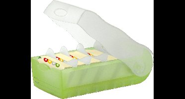 HAN CROCO 997-603 Kaartenbak Groen, Doorschijnend Aantal kaarten (max.): 900 kaarten DIN A7 liggend Incl. 100 gelinieer