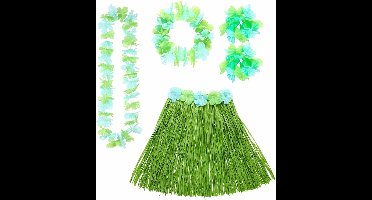 Widmann Hawaii verkleedset - voor dames - groen - carnaval/themafeest