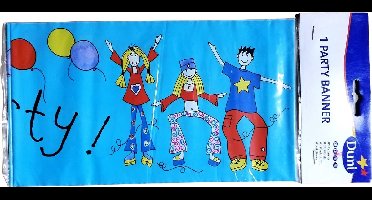 Duni - Feest banner - Blauw - 250cm - Banner - Feest - Kinderen
