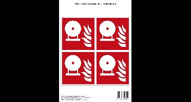 Pictogram sticker F013 - Vaste brandblusfles - 100x100mm - 4 stickers op 1 vel