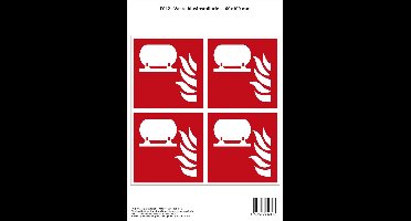 Pictogram sticker F012 - Vaste blusinstallatie - 100x100mm - 4 stickers op 1 vel