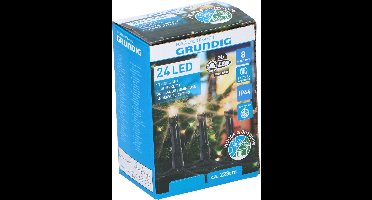 Grundig Kerstverlichting - 24 LED - 8 Standen - met Timer - 223 cm - Warm Wit