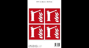 Pictogram sticker F015 - Waterkanon - 100x100mm - 4 stickers op 1 vel