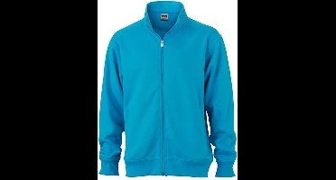 James and Nicholson Unisex Workwear Sweat Jacket (Turquoise)
