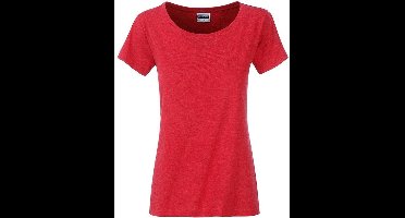 James and Nicholson Dames/dames Basic Organic Katoenen T-Shirt (Karmijnrood Melange)