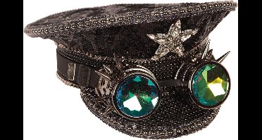 Pet Steampunk Zwart met pailletten en goggle