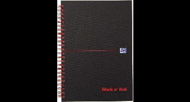 Oxford Black n' Red - Notitieboek - A5 - Ruitjes Papier - 90g - Hardcover - Zwart