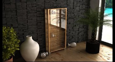 Houten vitrinekast Glazen vitrinekast Staande vitrinekast Lumo Maxi