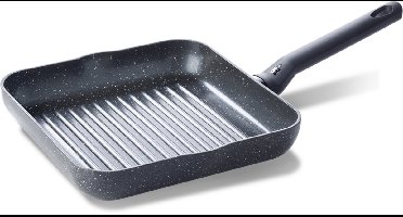 BK Universe Grillpan 26x26cm - PFAS-vrije antikleeflaag - Grillpan inductie - Keramische pan - Ovenbestendig tot 160°C - Koudgreep - Zwart/graniet