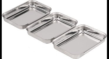 Haushalt 16080 - 3 delige Paneerset - RVS - 22 x 15 x 3 cm