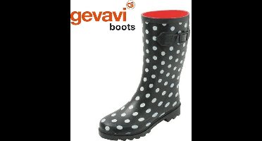 Gevavi Boots - Stip dameslaars rubber zwart