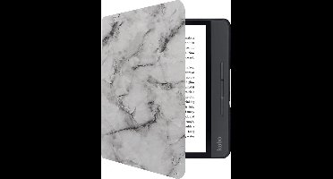 Hoes geschikt voor Kobo Forma - Book Case Premium Sleep Cover Kunstleer Hoesje met Auto/Wake Functie - Marmer