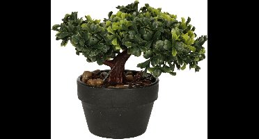 H&S Collection Kunstplant Bonsai boompje in pot - Type Bright - Japans decoratie - 19 x 13 x 15 cm