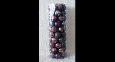 2 stuks Kerstballen Onbreekbaar 69 stuks dia. 8 cm bruin watermeloen Oosterik Home